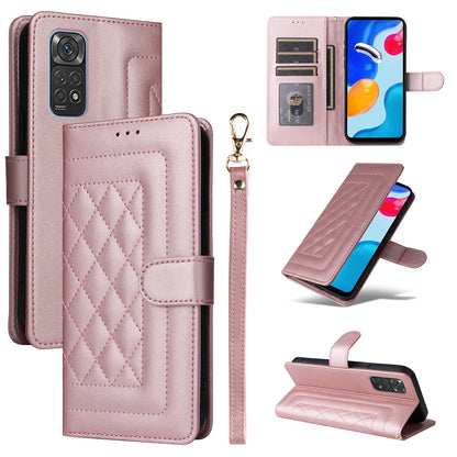 Xiaomi Redmi Note 11s / 12s Diamond Lattice Leather Flip Phone Case - Durable and Convenient Holder with Precision Cutouts