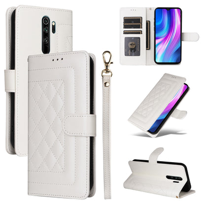 Xiaomi Redmi Note 8 Pro Diamond Lattice Leather Flip Phone Case - Durable and Convenient Holder with Precision Cutouts