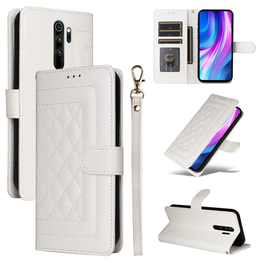 Xiaomi Redmi Note 8 Pro Diamond Lattice Leather Flip Phone Case - Durable and Convenient Holder with Precision Cutouts