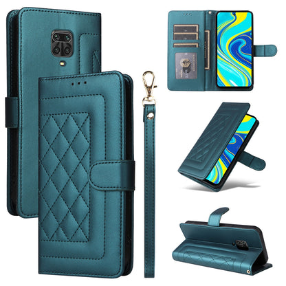 Xiaomi Redmi Note 9s Diamond Lattice Leather Flip Phone Case - Durable and Convenient Holder with Precision Cutouts