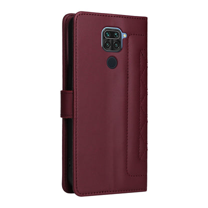 Xiaomi Redmi Note 9 Diamond Lattice Leather Flip Phone Case - Durable and Convenient Holder with Precision Cutouts