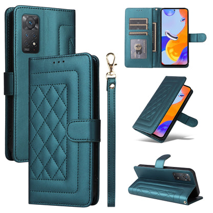 Xiaomi Redmi Note 11 Pro Global Diamond Lattice Leather Flip Phone Case - Durable and Convenient Holder with Precision Cutouts