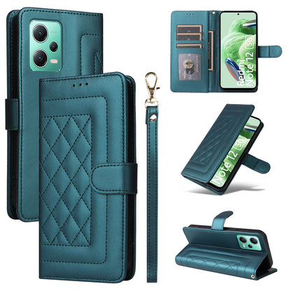 Xiaomi Redmi Note 12 5G / Poco X5 Diamond Lattice Leather Flip Phone Case - Durable and Convenient Holder with Precision Cutouts