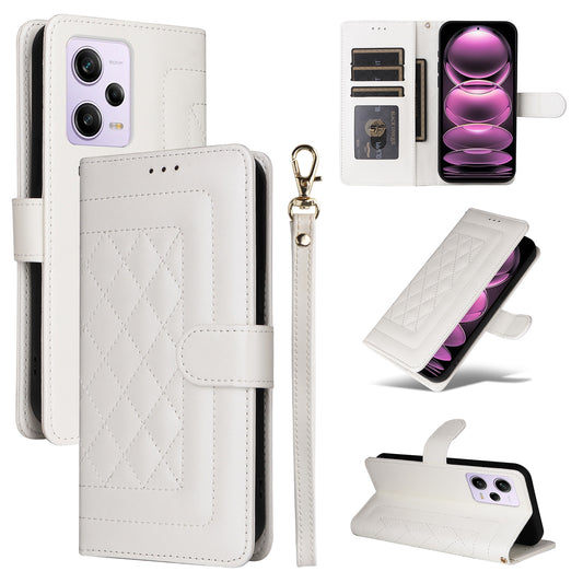 Xiaomi Redmi Note 12 Pro 5G Diamond Lattice Leather Flip Phone Case - Durable and Convenient Holder with Precision Cutouts