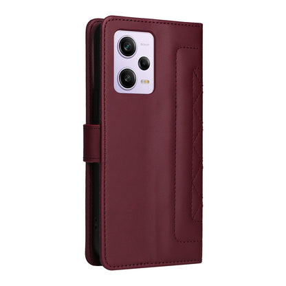 Xiaomi Redmi Note 12 Pro 5G Diamond Lattice Leather Flip Phone Case - Durable and Convenient Holder with Precision Cutouts