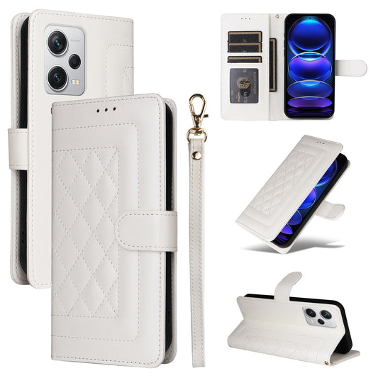 Xiaomi Redmi Note 12 Pro+ Diamond Lattice Leather Flip Phone Case - Durable and Convenient Holder with Precision Cutouts