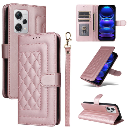 Xiaomi Redmi Note 12 Pro+ Diamond Lattice Leather Flip Phone Case - Durable and Convenient Holder with Precision Cutouts