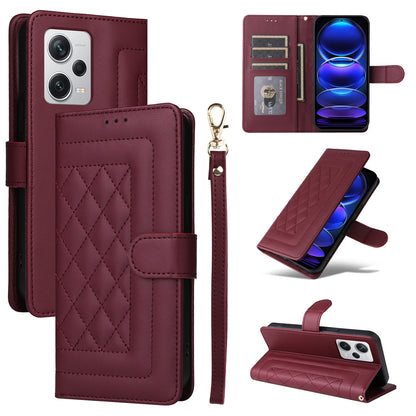 Xiaomi Redmi Note 12 Pro+ Diamond Lattice Leather Flip Phone Case - Durable and Convenient Holder with Precision Cutouts