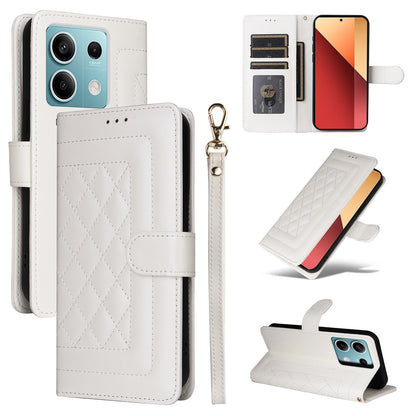 Xiaomi Redmi Note 13 5G Diamond Lattice Leather Flip Phone Case - Durable and Convenient Holder with Precision Cutouts
