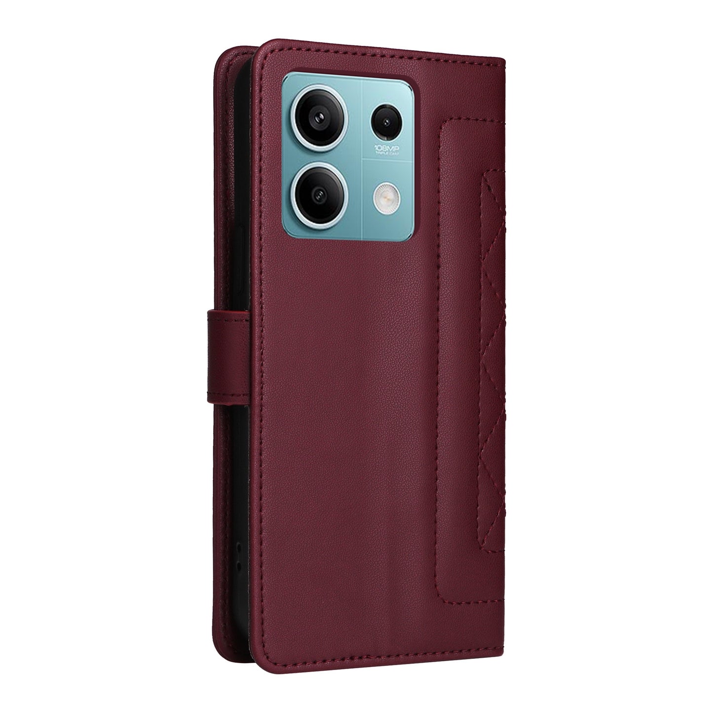 Xiaomi Redmi Note 13 5G Diamond Lattice Leather Flip Phone Case - Durable and Convenient Holder with Precision Cutouts