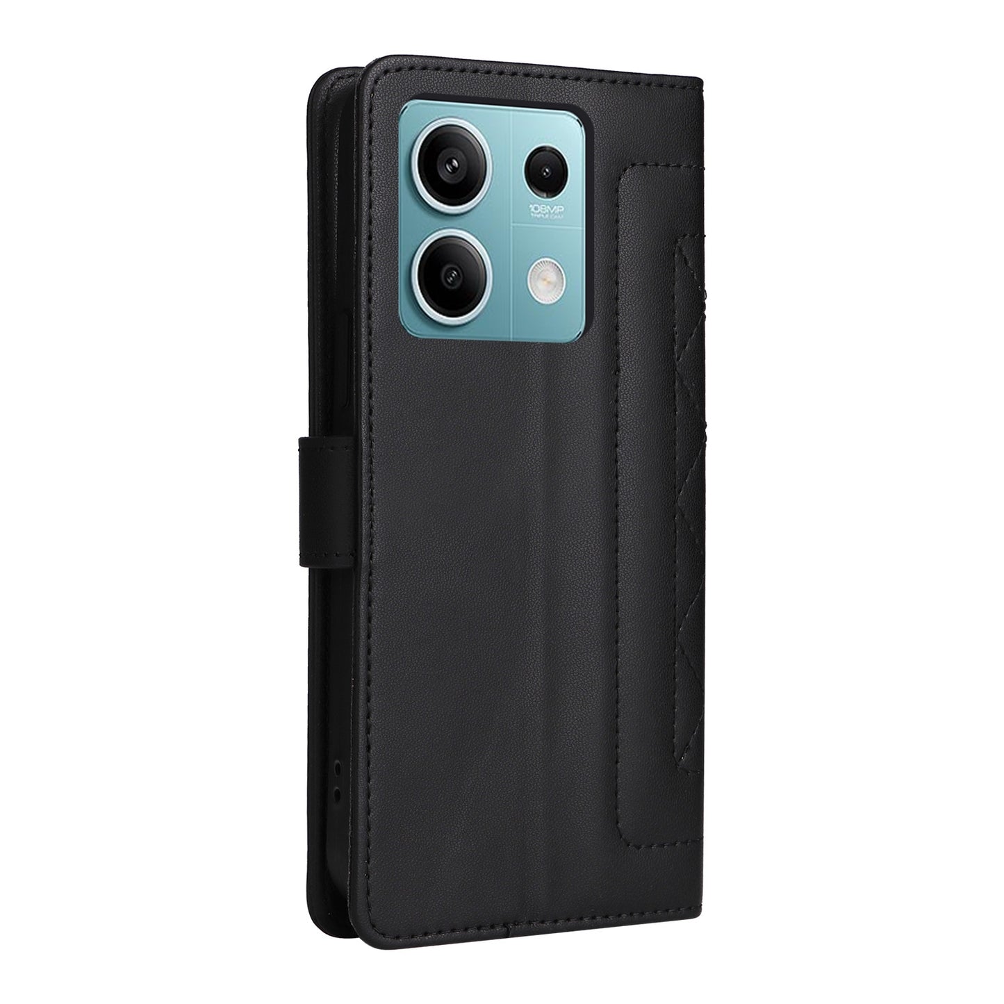 Xiaomi Redmi Note 13 5G Diamond Lattice Leather Flip Phone Case - Durable and Convenient Holder with Precision Cutouts