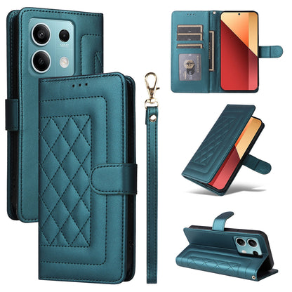 Xiaomi Redmi Note 13 5G Diamond Lattice Leather Flip Phone Case - Durable and Convenient Holder with Precision Cutouts