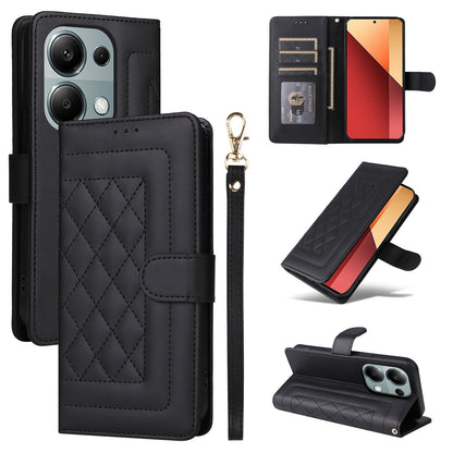 Xiaomi Redmi Note 13 Pro 4G Diamond Lattice Leather Flip Phone Case - Durable and Convenient Holder with Precision Cutouts