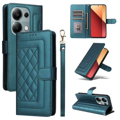 Xiaomi Redmi Note 13 Pro 4G Diamond Lattice Leather Flip Phone Case - Durable and Convenient Holder with Precision Cutouts