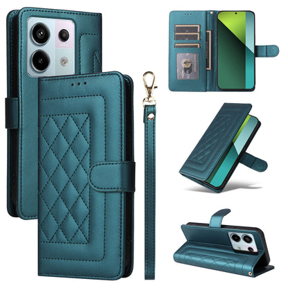 Xiaomi Redmi Note 13 Pro 5G Diamond Lattice Leather Flip Phone Case - Durable and Convenient Holder with Precision Cutouts