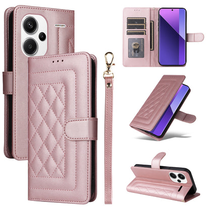 Xiaomi Redmi Note 13 Pro+ 5G Diamond Lattice Leather Flip Phone Case - Durable and Convenient Holder with Precision Cutouts