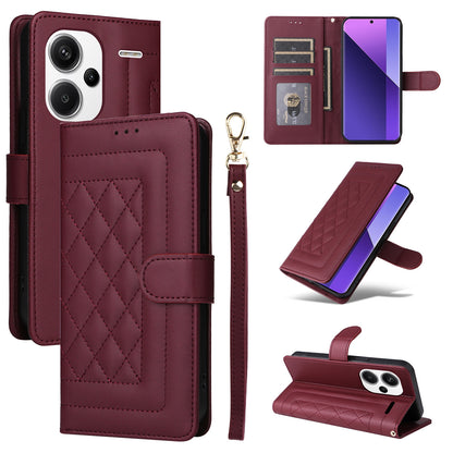 Xiaomi Redmi Note 13 Pro+ 5G Diamond Lattice Leather Flip Phone Case - Durable and Convenient Holder with Precision Cutouts
