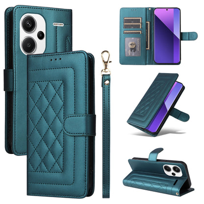 Xiaomi Redmi Note 13 Pro+ 5G Diamond Lattice Leather Flip Phone Case - Durable and Convenient Holder with Precision Cutouts