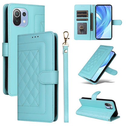 Xiaomi Mi 11 Lite Diamond Lattice Leather Flip Phone Case - Durable and Convenient Holder with Precision Cutouts
