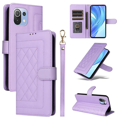 Xiaomi Mi 11 Lite Diamond Lattice Leather Flip Phone Case - Durable and Convenient Holder with Precision Cutouts