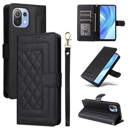 Xiaomi Mi 11 Lite Diamond Lattice Leather Flip Phone Case - Durable and Convenient Holder with Precision Cutouts