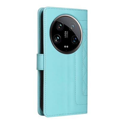 Xiaomi 14 Ultra Diamond Lattice Leather Flip Phone Case - Durable and Convenient Holder with Precision Cutouts