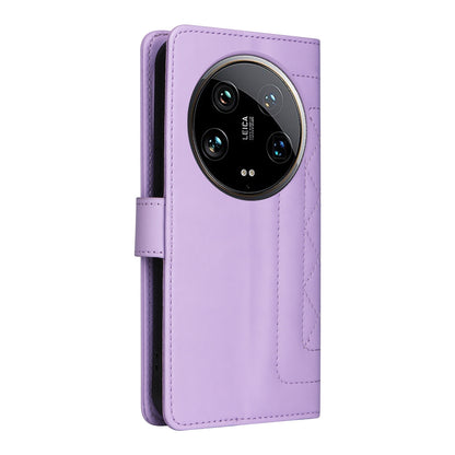 Xiaomi 14 Ultra Diamond Lattice Leather Flip Phone Case - Durable and Convenient Holder with Precision Cutouts