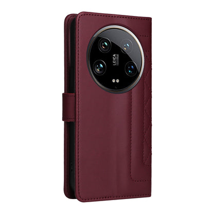 Xiaomi 14 Ultra Diamond Lattice Leather Flip Phone Case - Durable and Convenient Holder with Precision Cutouts