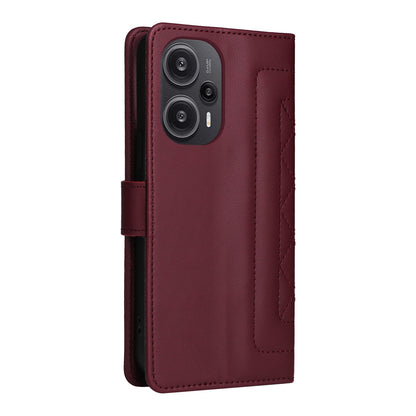 Xiaomi Poco F5 Diamond Lattice Leather Flip Phone Case - Durable and Convenient Holder with Precision Cutouts