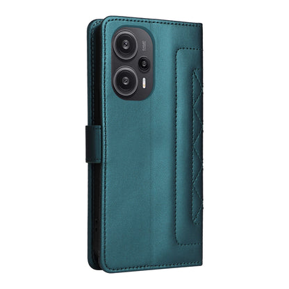 Xiaomi Poco F5 Diamond Lattice Leather Flip Phone Case - Durable and Convenient Holder with Precision Cutouts
