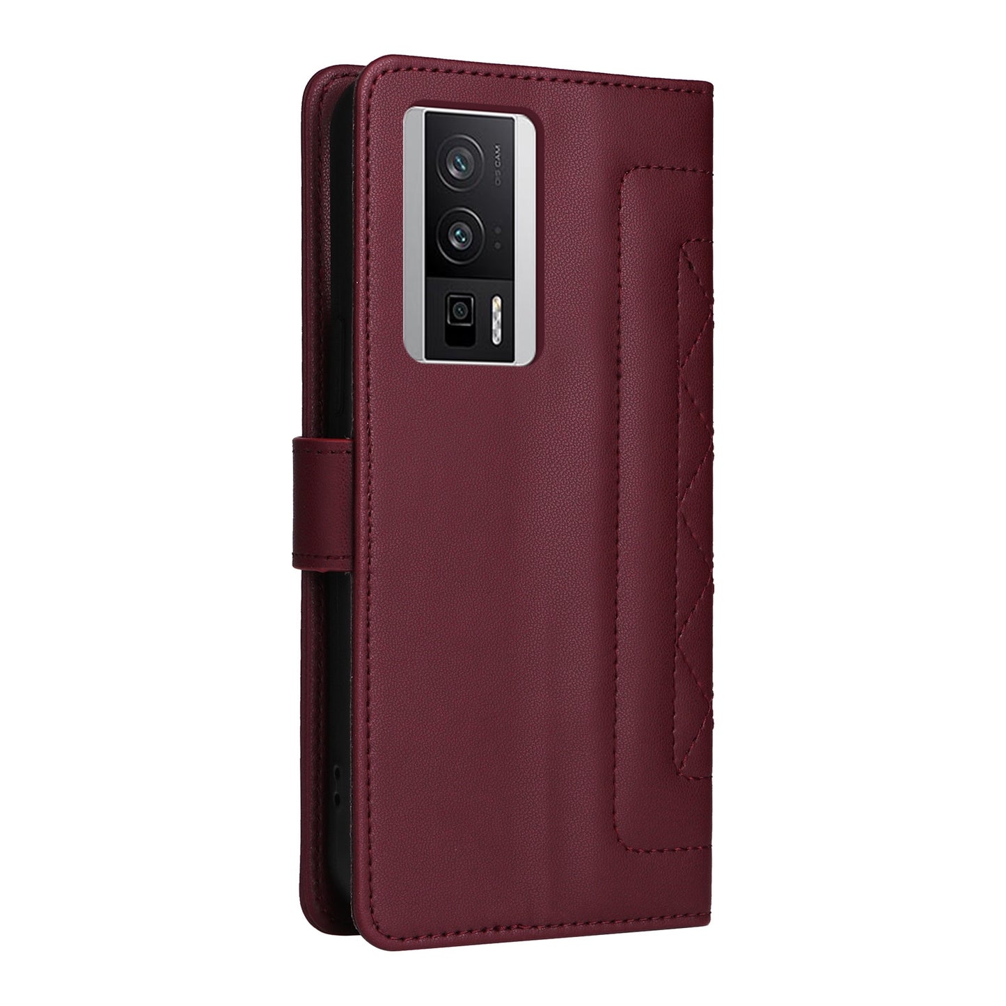 Xiaomi Poco F5 Pro Diamond Lattice Leather Flip Phone Case - Durable and Convenient Holder with Precision Cutouts