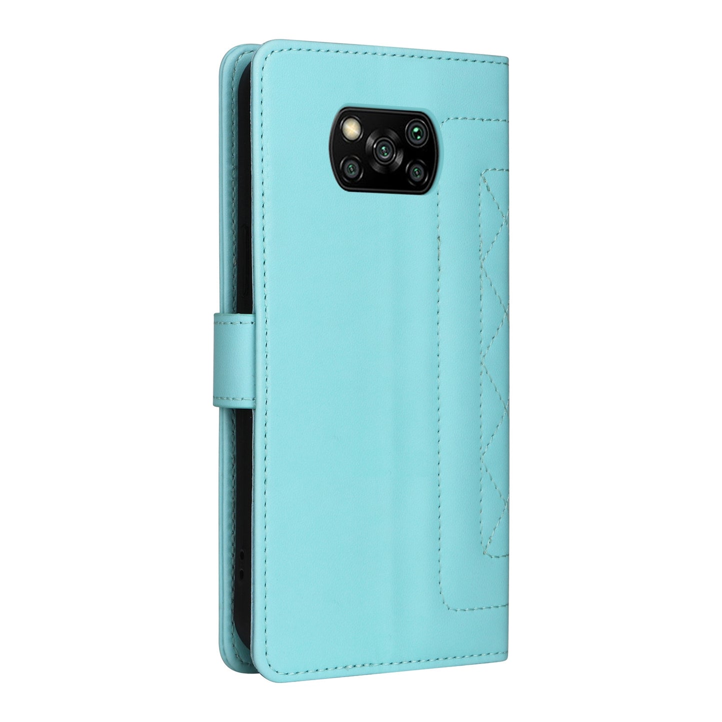 Xiaomi Poco X3 NFC Diamond Lattice Leather Flip Phone Case - Durable and Convenient Holder with Precision Cutouts