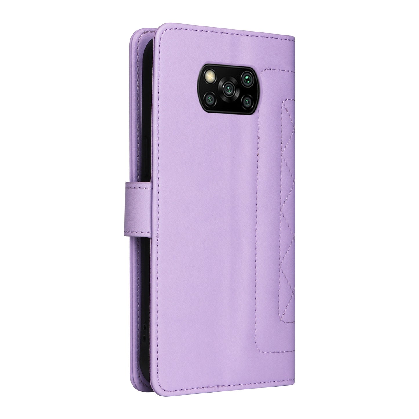 Xiaomi Poco X3 NFC Diamond Lattice Leather Flip Phone Case - Durable and Convenient Holder with Precision Cutouts
