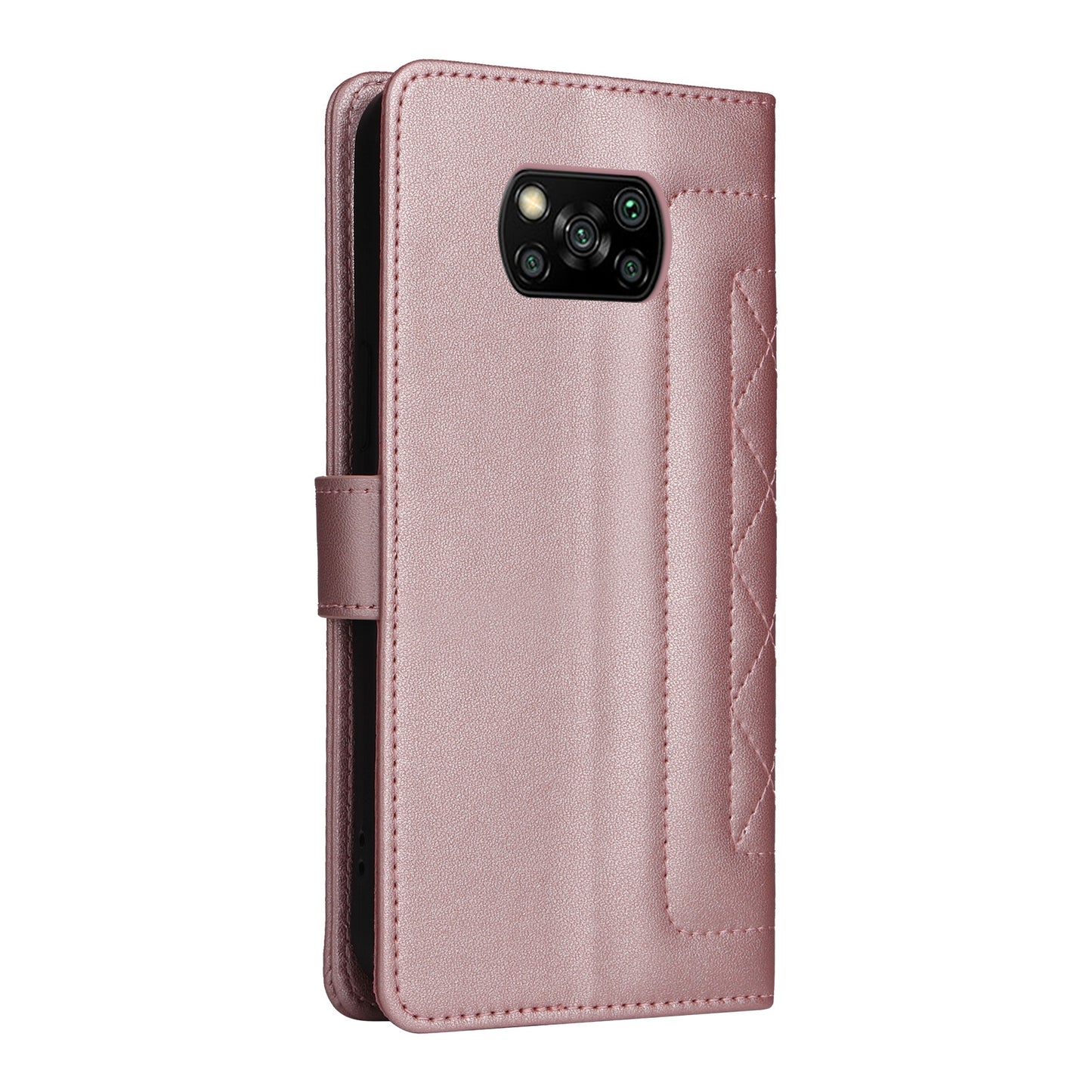 Xiaomi Poco X3 NFC Diamond Lattice Leather Flip Phone Case - Durable and Convenient Holder with Precision Cutouts