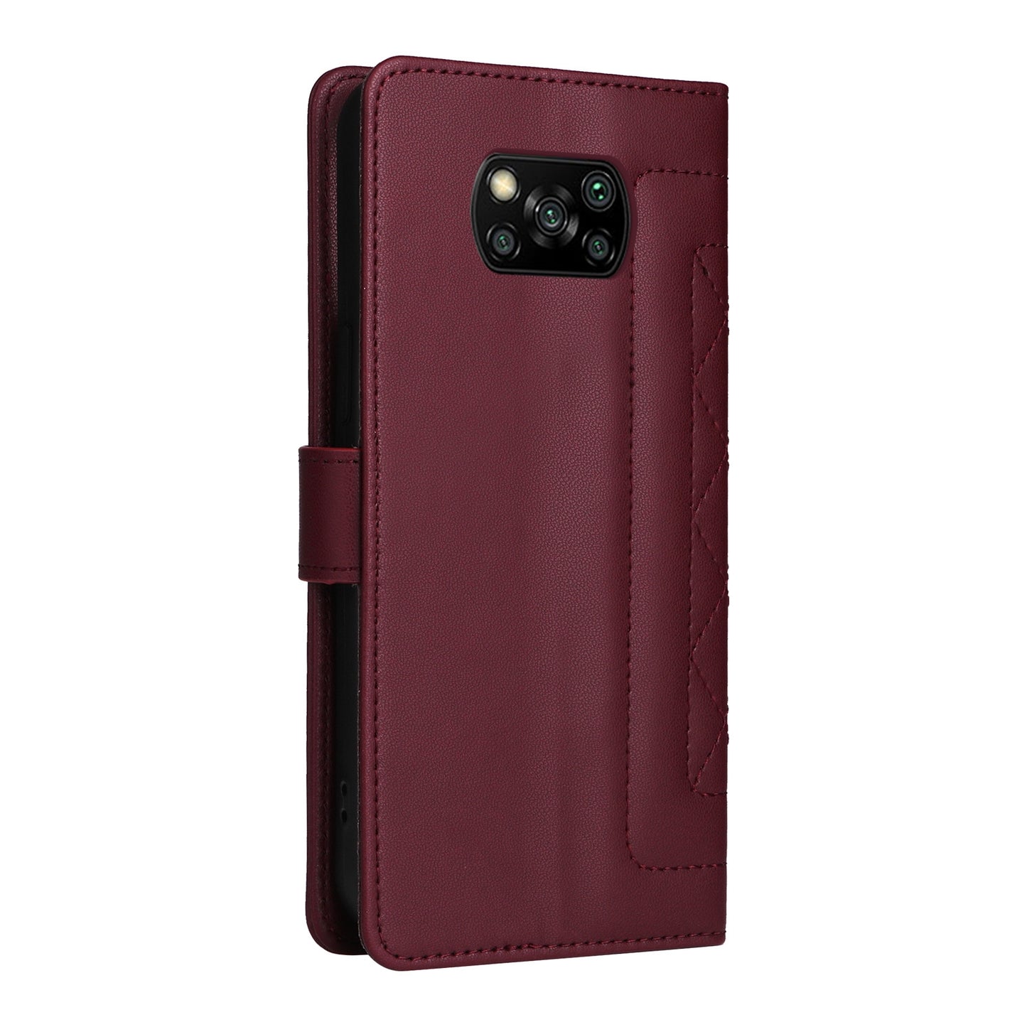 Xiaomi Poco X3 NFC Diamond Lattice Leather Flip Phone Case - Durable and Convenient Holder with Precision Cutouts