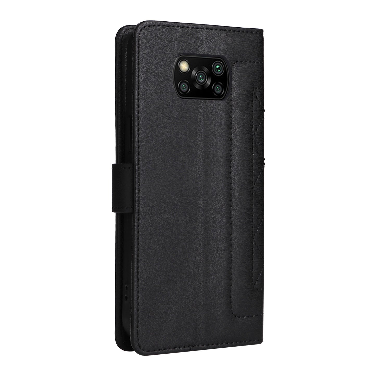 Xiaomi Poco X3 NFC Diamond Lattice Leather Flip Phone Case - Durable and Convenient Holder with Precision Cutouts
