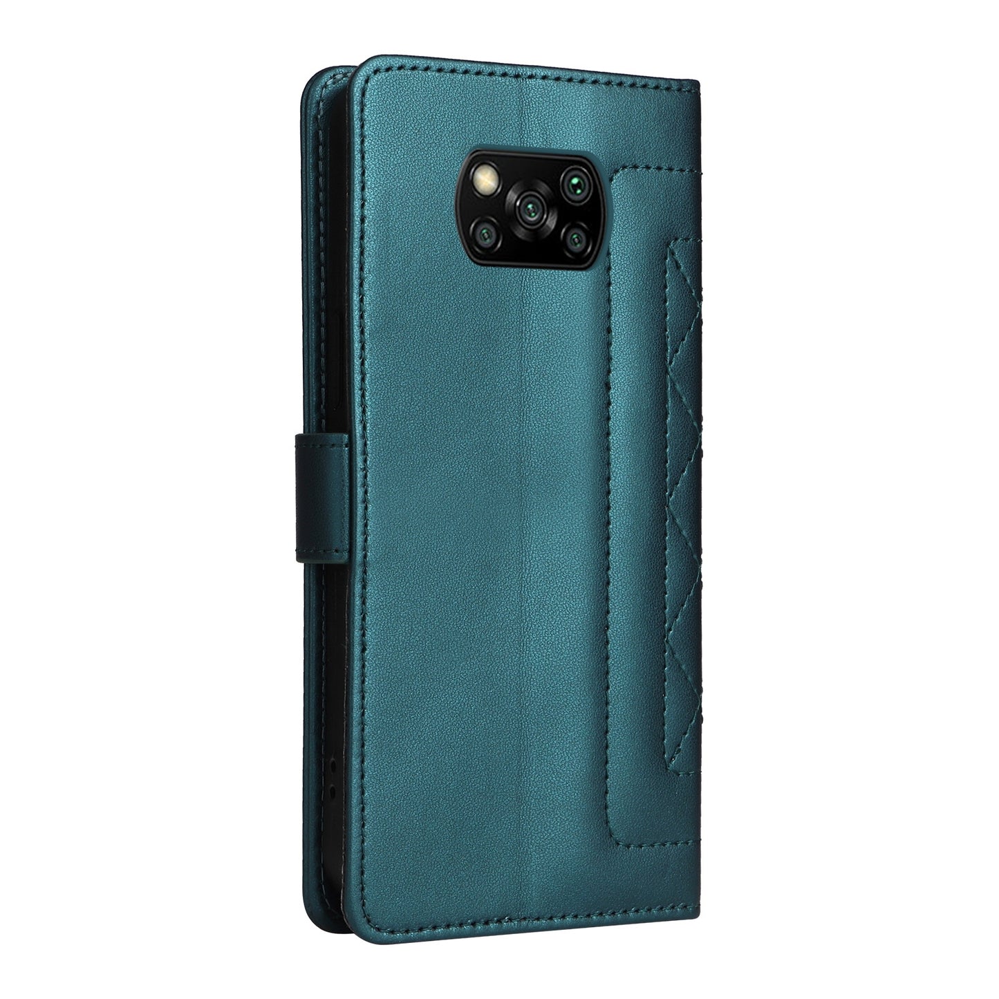 Xiaomi Poco X3 NFC Diamond Lattice Leather Flip Phone Case - Durable and Convenient Holder with Precision Cutouts