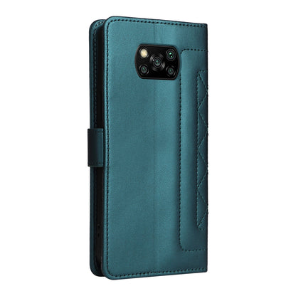 Xiaomi Poco X3 NFC Diamond Lattice Leather Flip Phone Case - Durable and Convenient Holder with Precision Cutouts