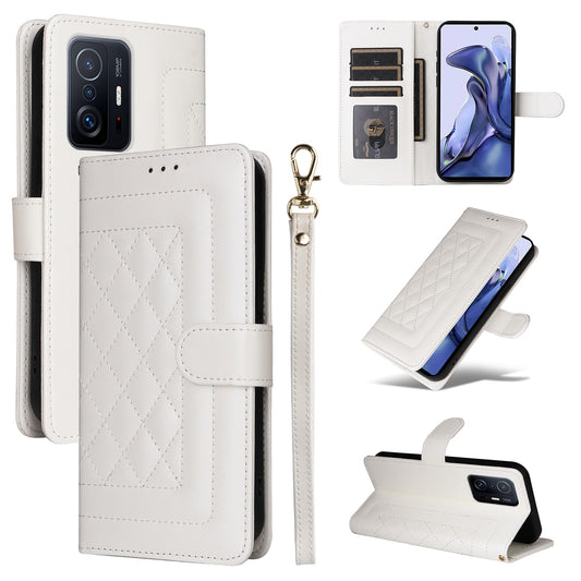 For Xiaomi 11T / 11T Pro Diamond Lattice Leather Flip Phone Case - Durable and Convenient Holder with Precision Cutouts