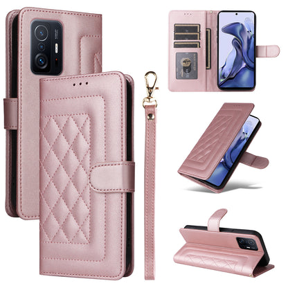 For Xiaomi 11T / 11T Pro Diamond Lattice Leather Flip Phone Case - Durable and Convenient Holder with Precision Cutouts