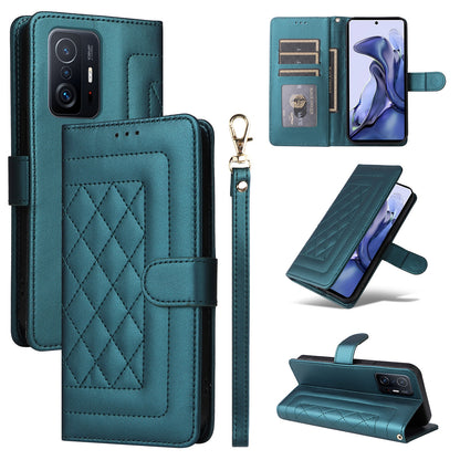 For Xiaomi 11T / 11T Pro Diamond Lattice Leather Flip Phone Case - Durable and Convenient Holder with Precision Cutouts