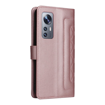 For Xiaomi 12 / 12X Diamond Lattice Leather Flip Phone Case - Durable and Convenient Holder with Precision Cutouts