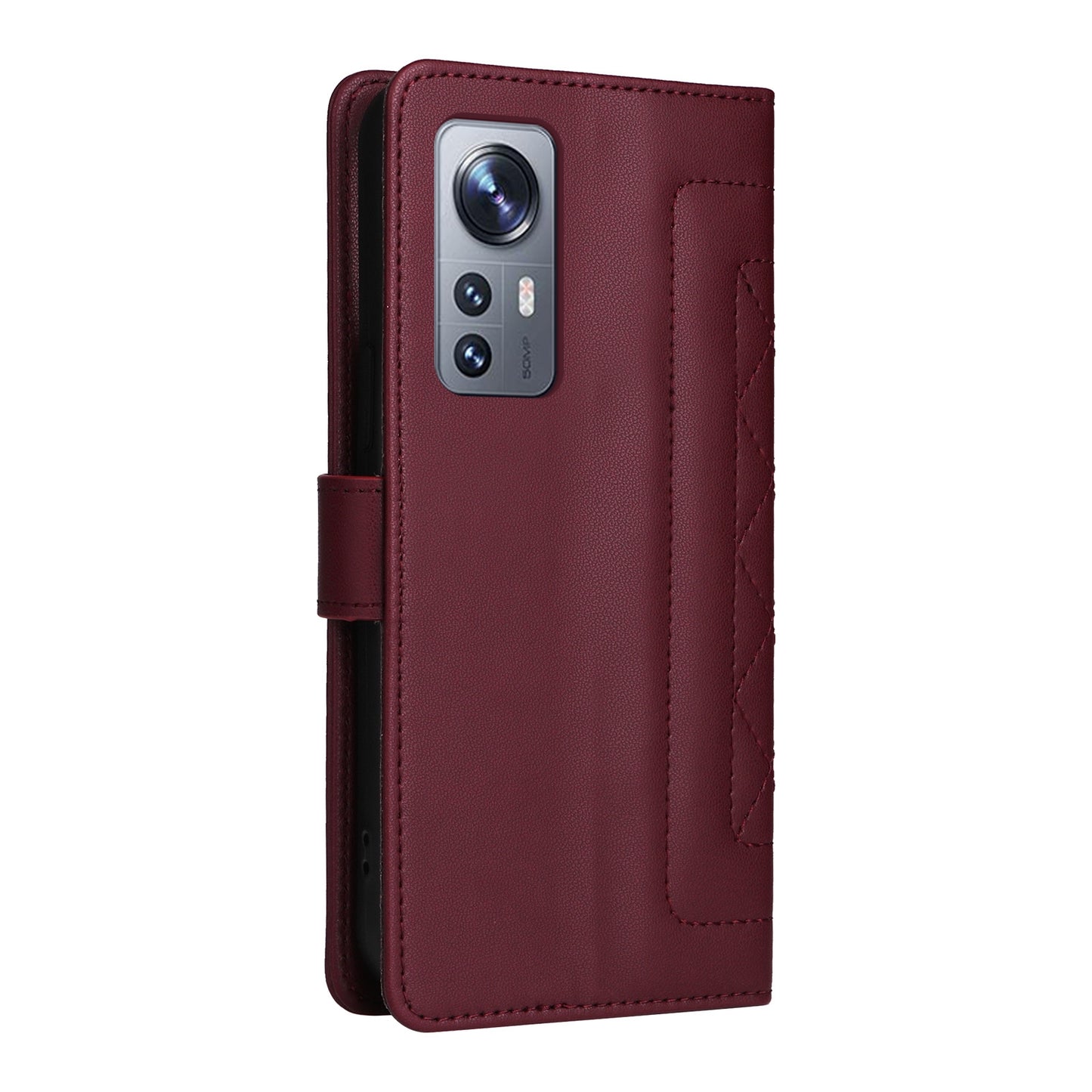 For Xiaomi 12 / 12X Diamond Lattice Leather Flip Phone Case - Durable and Convenient Holder with Precision Cutouts