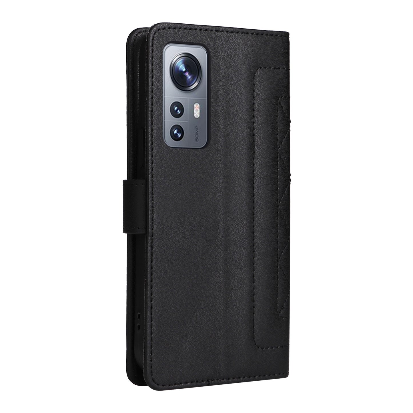 For Xiaomi 12 / 12X Diamond Lattice Leather Flip Phone Case - Durable and Convenient Holder with Precision Cutouts