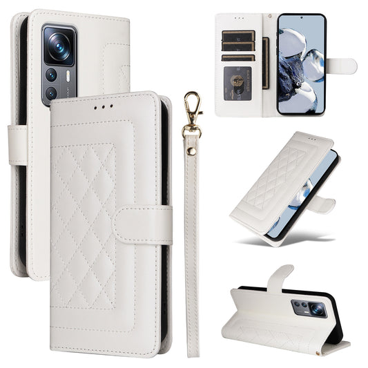 Xiaomi 12T / 12T Pro Diamond Lattice Leather Flip Phone Case - Durable and Convenient Holder with Precision Cutouts