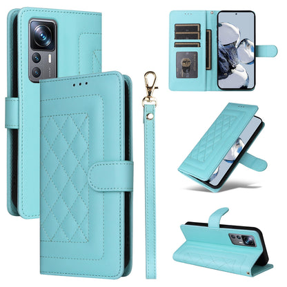 Xiaomi 12T / 12T Pro Diamond Lattice Leather Flip Phone Case - Durable and Convenient Holder with Precision Cutouts