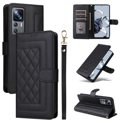 Xiaomi 12T / 12T Pro Diamond Lattice Leather Flip Phone Case - Durable and Convenient Holder with Precision Cutouts