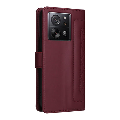 Xiaomi 13T / 13T Pro Diamond Lattice Leather Flip Phone Case - Durable and Convenient Holder with Precision Cutouts