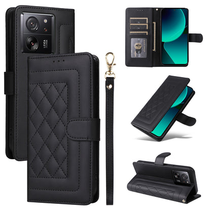 Xiaomi 13T / 13T Pro Diamond Lattice Leather Flip Phone Case - Durable and Convenient Holder with Precision Cutouts