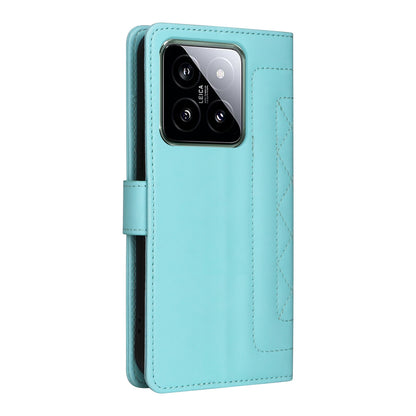 Xiaomi 14 5G Diamond Lattice Leather Flip Phone Case - Durable and Convenient Holder with Precision Cutouts